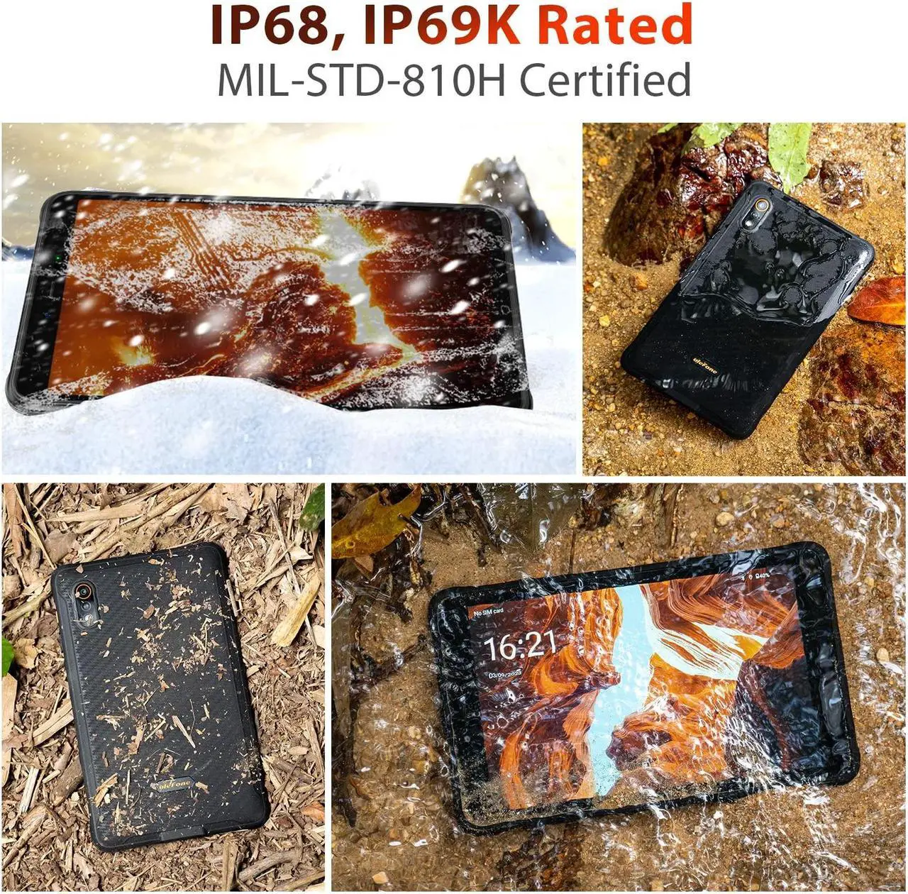 Alt view image 2 of 5 - Ulefone Armor Pad Rugged Tablet(WiFi+Cellular), 7650mAh, 8 Inch IP69K Waterproof Tablet, Octa Core 4GB + 64GB Android 12, Dual Speakers Dual 4G, uSmart Expansion Connector, 13MP + 5MP, BT5.2/GPS/NFC