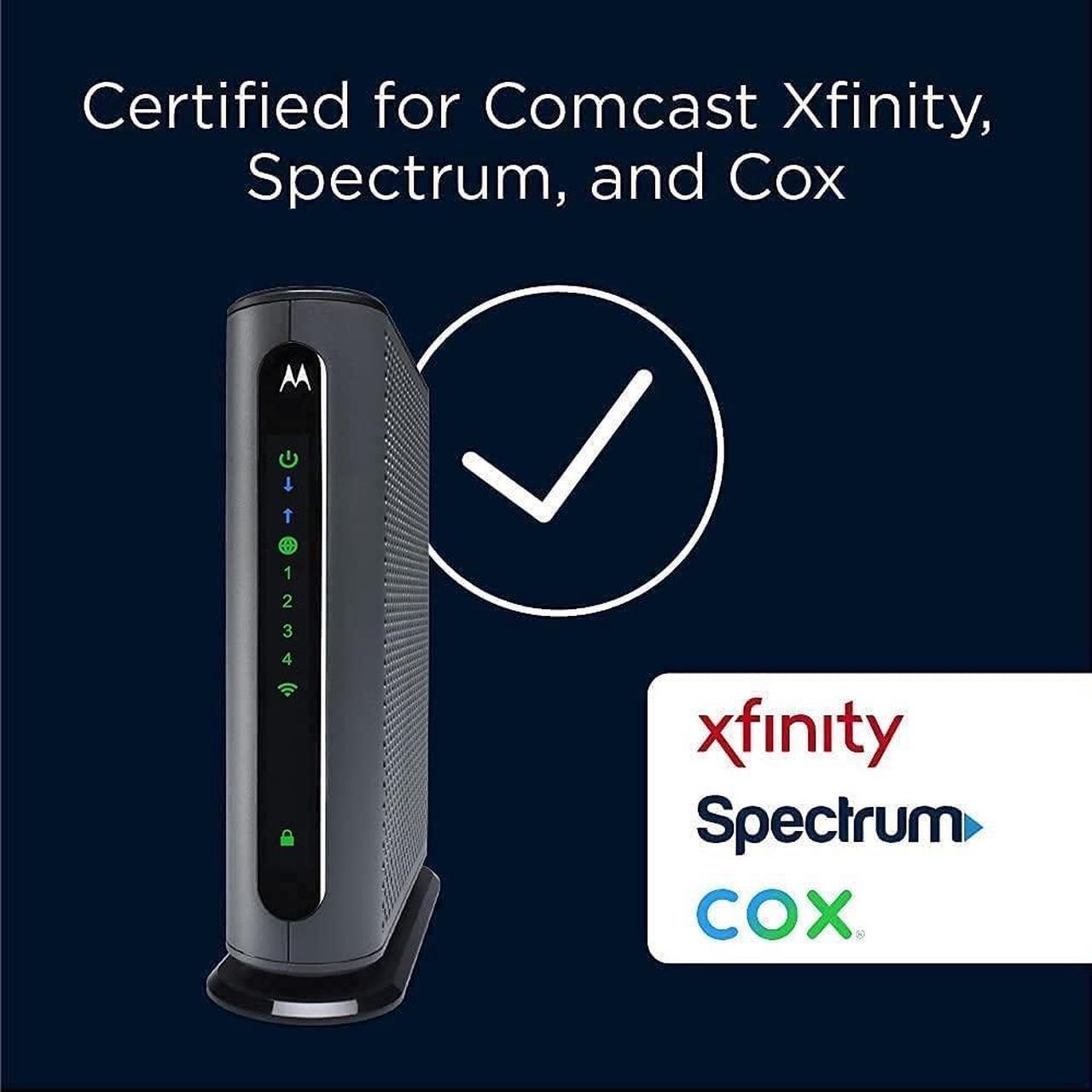 Alt view image 2 of 5 - Motorola MG7315 Modem WiFi Router Combo | DOCSIS 3.0 Cable Modem + N450 Single Band Wi-Fi Gigabit Router | 343 Mbps Max Speeds | Approved by Cox and Spectrum