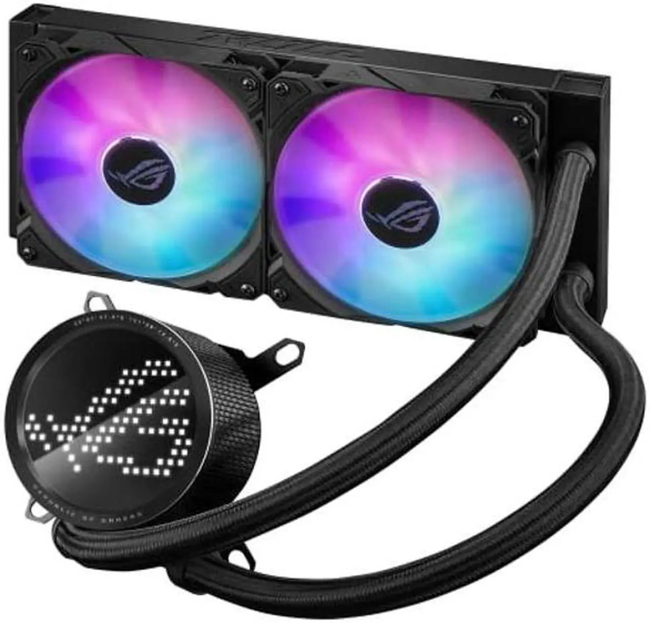 Alt view image 4 of 5 - ASUS ROG RYUO III 240 ARGB All-in-one AIO Liquid CPU Cooler 240mm Radiator, Asetek 8th gen Pump Solution, Anime Matrix(tm) LED Display and ROG AF 12S ARGB Fan.