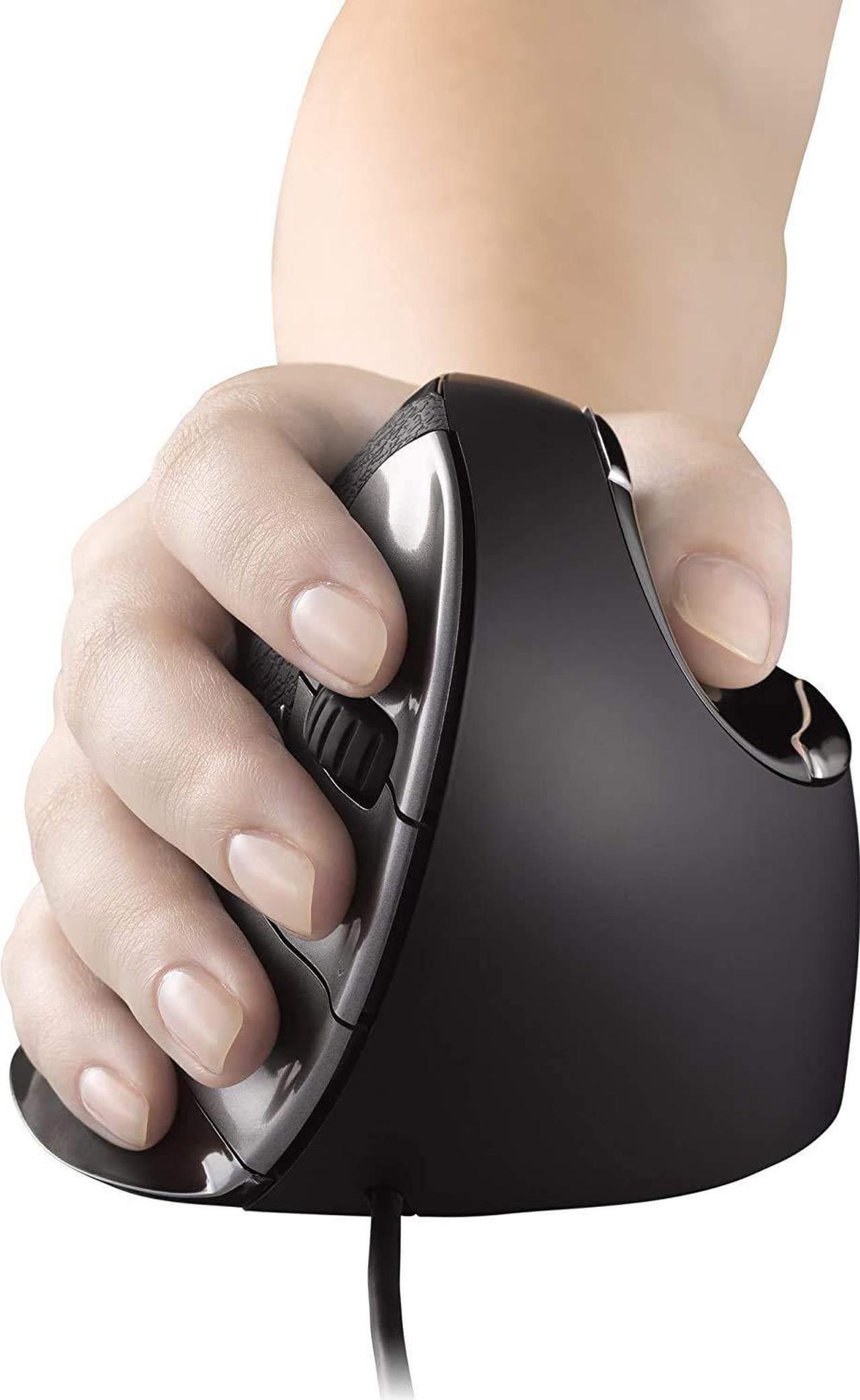 Alt view image 5 of 5 - Evoluent Vertical Mouse D Large (VMDL) - Ergonomic Wired Mouse for Laptop and PC with Jestik Microfiber Cloth