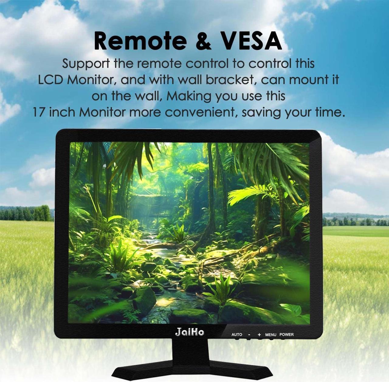 Alt view image 4 of 5 - JaiHo 17 Inch PC Monitor TFT LCD Monitor - 1280 x 1024 Resolution 4:3 HDMI Monitor Color Display Screen with HDMI/VGA/BNC/AV/USB Earphone Input, Built-in Dual Speakers, Black