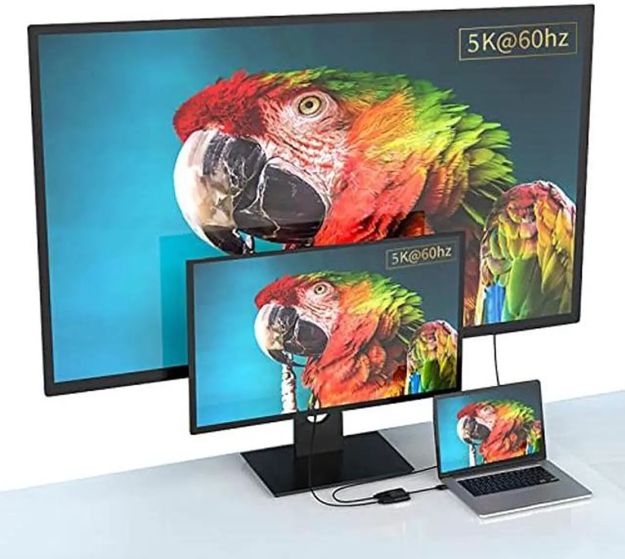 Alt view image 2 of 5 - USB 3.0 to Dual DisplayPort Adapter - 5K+5K@60Hz Ultra HD - Built-in DisplayLink DL6950 Chip - Extend Screen to Multiple Monitor TV Compatible with Windows,Mac OS,Android,Chrome OS,Ubuntu (DP+DP)