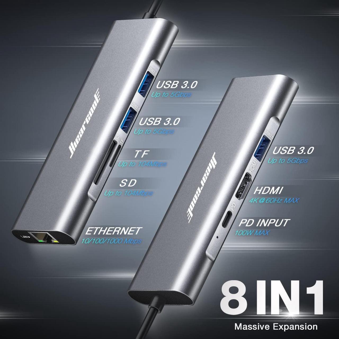 Alt view image 4 of 5 - Hiearcool 11IN1 Docking Station and 8IN1 USB C Hub, Type C Hub Ethernet USB C Docking Station