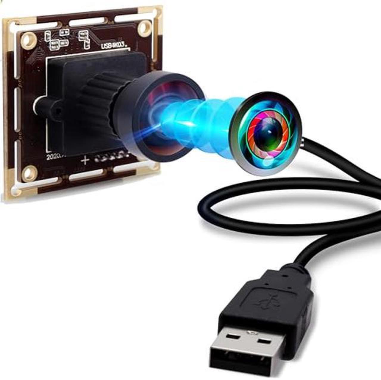 Main image of 4K USB Camera Module with 110 Degree Wide Angle No Distortion Lens 2160P Ultra HD USB Camera Board for Computer and Raspberry Pi Industrial Lightburn Camera Plug and Play for Windows Linux Jetson Nano
