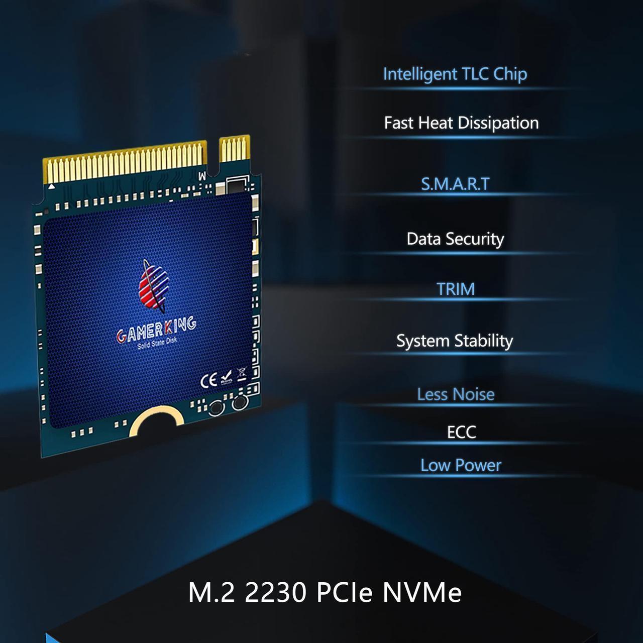 Alt view image 5 of 5 - GAMERKING 1TB M.2 2230 SSD NVMe PCIe Gen 3.0X4 Internal Solid State Drive Compatible with Steam Deck/Microsoft Surface pro 8/pro 7+/pro X/laptop3/laptop4(M.2 2230 PCIe 1TB)
