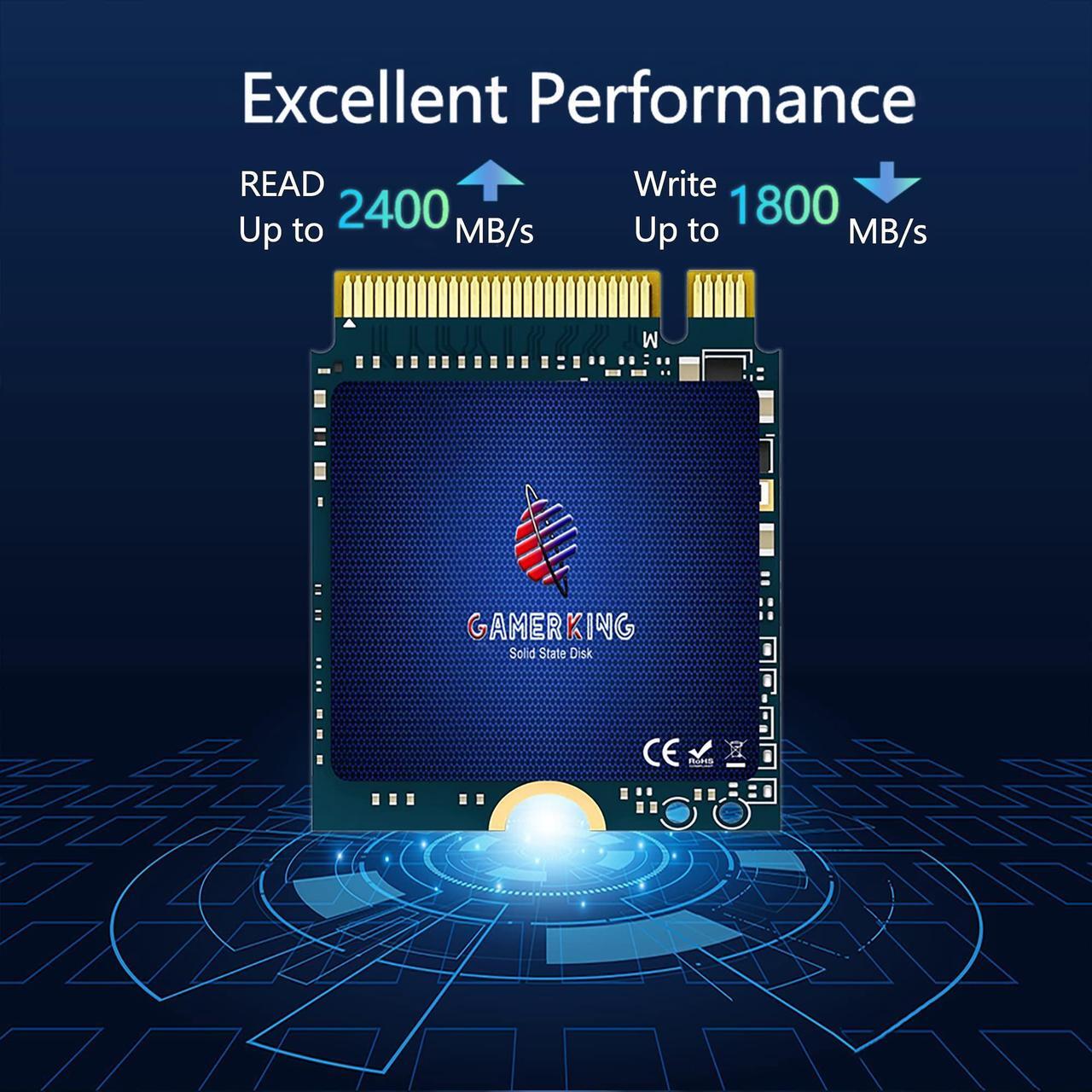 Alt view image 4 of 5 - GAMERKING 1TB M.2 2230 SSD NVMe PCIe Gen 3.0X4 Internal Solid State Drive Compatible with Steam Deck/Microsoft Surface pro 8/pro 7+/pro X/laptop3/laptop4(M.2 2230 PCIe 1TB)