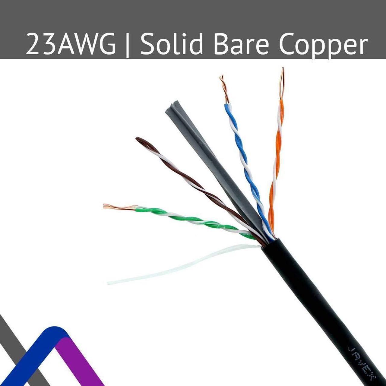 Alt view image 4 of 5 - JAVEX 23AWG CAT6 Outdoor UV-Resistant and Weather-Proof PE Jacket [500FT, UL CMX] Bare Copper 600MHz, ETL Listed, UTP Ethernet Cable, 500 Feet, Black