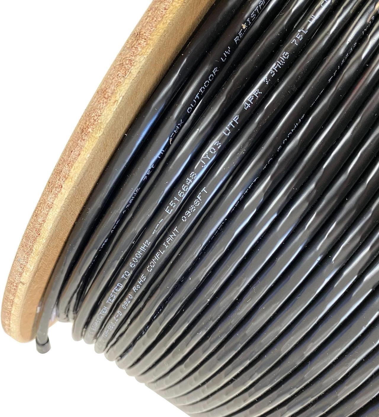 Alt view image 2 of 5 - JAVEX 23AWG CAT6 Outdoor UV-Resistant and Weather-Proof PE Jacket [500FT, UL CMX] Bare Copper 600MHz, ETL Listed, UTP Ethernet Cable, 500 Feet, Black