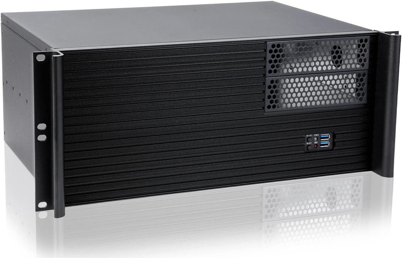 Main image of RackChoice 4U Short Depth Mini-ITX/M-ATX Server Chassis 2x5.25+2x3.5+2x2.5 Bays Support Standard PS2 ATX PSU