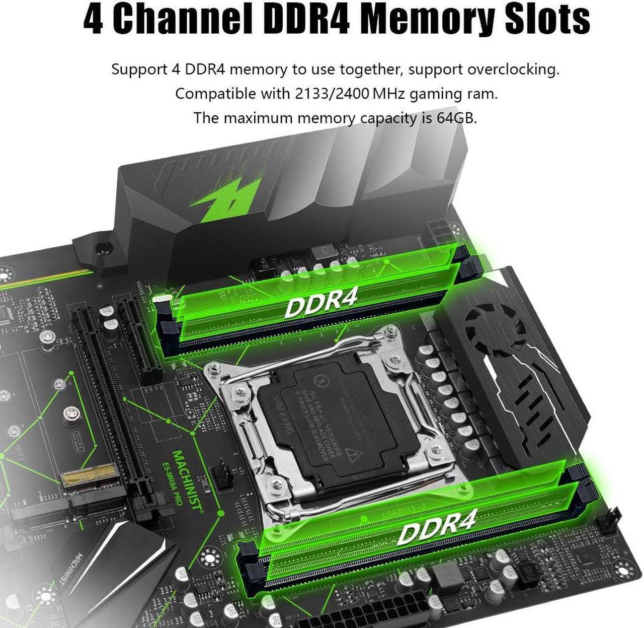 Alt view image 3 of 5 - MACHINIST LGA 2011-V3 ATX Motherboard, X99 Gaming Motherboard with Self-Check Card (Intel 5th/6th Gen, PCIe 3.0, Dual M.2 Slots, DDR4, SATA 6Gb/s, USB3.0) for Intel XEON E5 V3/V4, Core i7 Series