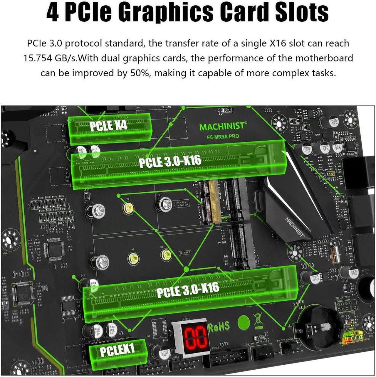 Alt view image 5 of 5 - MACHINIST LGA 2011-V3 ATX Motherboard, X99 Gaming Motherboard with Self-Check Card (Intel 5th/6th Gen, PCIe 3.0, Dual M.2 Slots, DDR4, SATA 6Gb/s, USB3.0) for Intel XEON E5 V3/V4, Core i7 Series