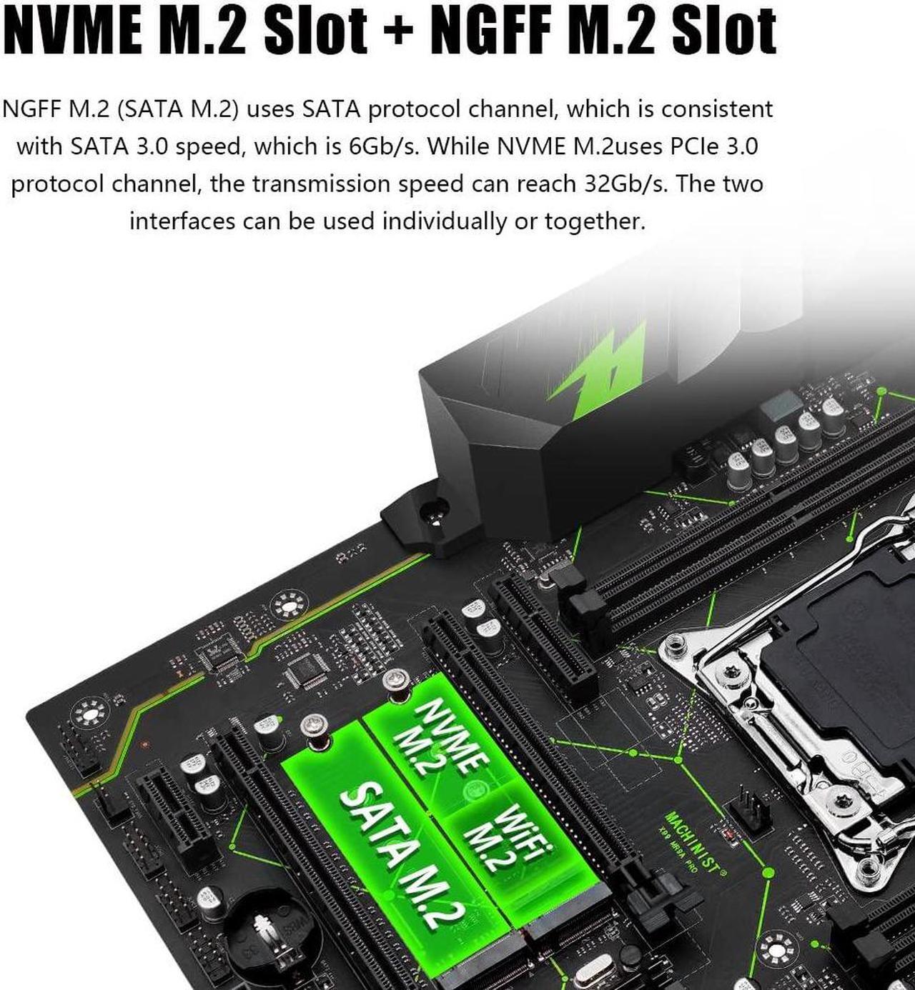 Alt view image 4 of 5 - MACHINIST LGA 2011-V3 ATX Motherboard, X99 Gaming Motherboard with Self-Check Card (Intel 5th/6th Gen, PCIe 3.0, Dual M.2 Slots, DDR4, SATA 6Gb/s, USB3.0) for Intel XEON E5 V3/V4, Core i7 Series