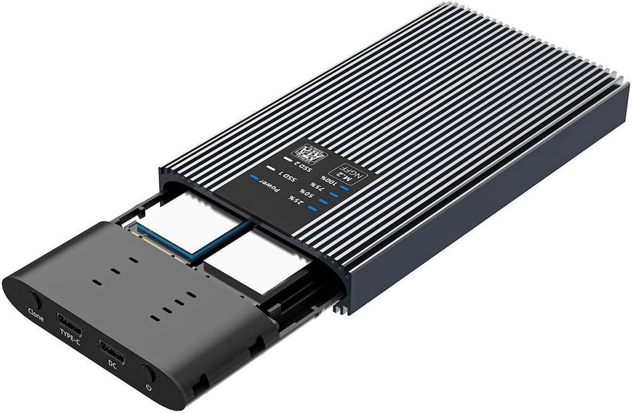 Main image of ISHEEP SATA M.2 Duplicator Cloner Enclosure Dual Bay M.2 SATA to USB C Docking Station for B / B+M Key 2230 2242 2260 2280 SSD Support Offline Cloner and Duplicator Copy Function K2022S