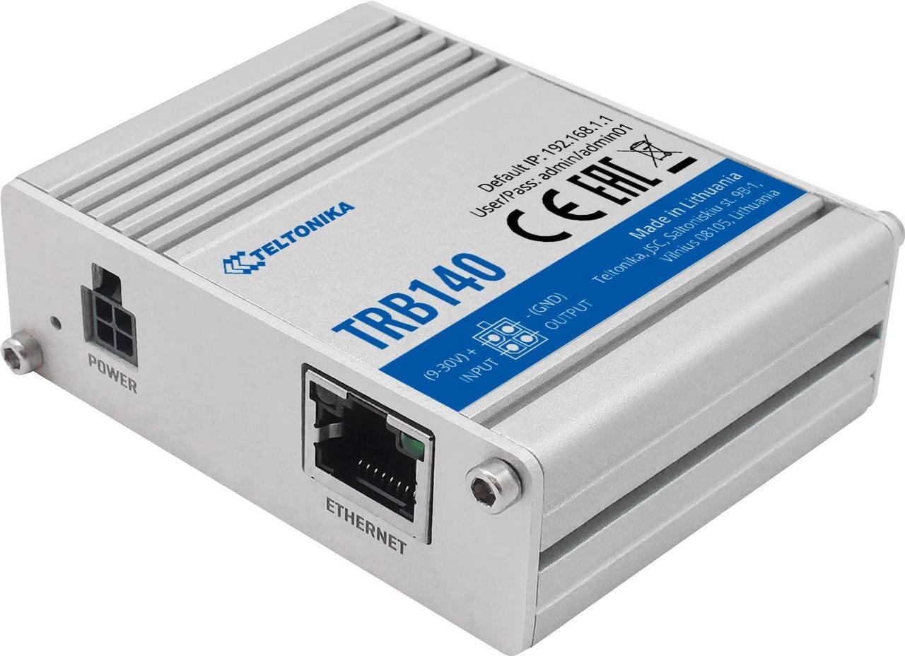 Main image of Teltonika TRB140003000 Model TRB140 Industrial LTE Gateway; For Europe, the Middle East, Africa, Korea, Thailand, India, and Malaysia Operators Only; 4G/LTE, 3G and 2G Connectivity; Ethernet Interface