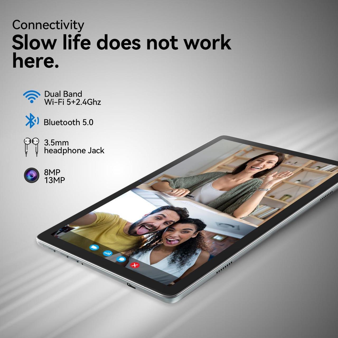 Alt view image 5 of 5 - 2024 Tablet 10.1 Inch 2 in 1 Android Tablet with keyboard Octa-Core Processor 128GB Storage 1TB Expandable, 13+8MP Dual Camera, Newest Tablets PC with Case Mouse Stylus Support 5G WiFi, IPS FHD Screen