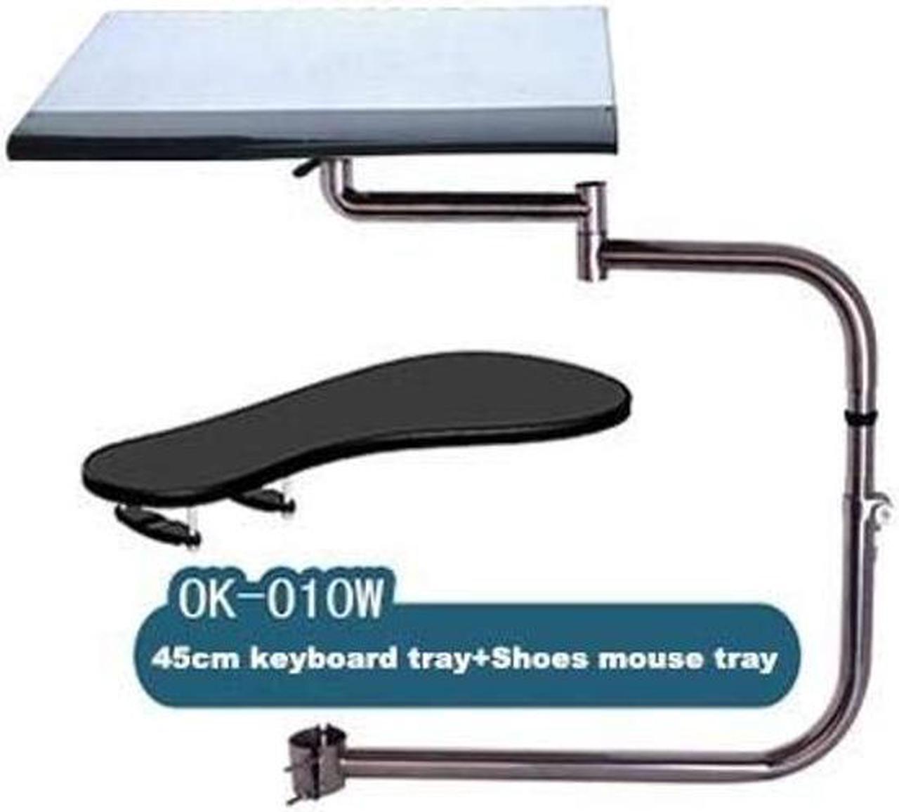 Alt view image 2 of 5 - Computer Keyboard Stand Laptop Mouse Mount for Workstation Video Gaming, Installed to Chair or Any Round Bar with Maximum 1.96 inch Diagonal Thickness