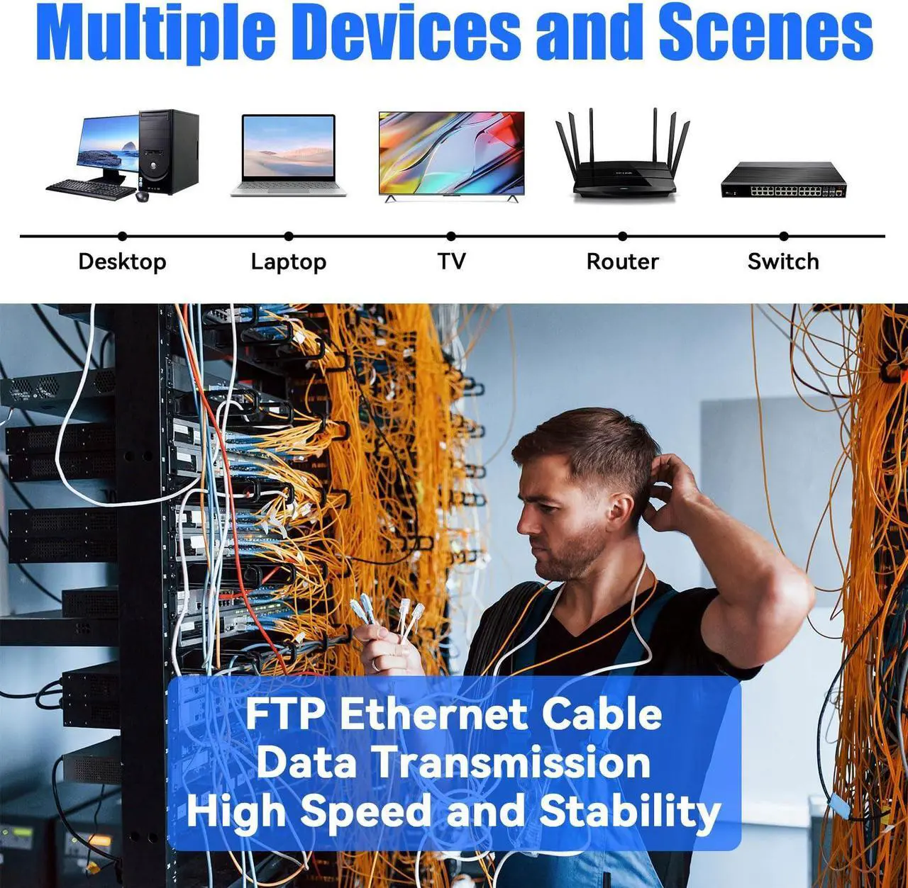 Alt view image 5 of 5 - MEIPEK Cat 6 Ethernet Cable 500ft Outdoor, Cat 6 STP Shielded Ethernet Cable, 23 AWG, Heavy Duty, Direct Burial, POE, Waterproof, In-Ground, UV Resistant Internet Network Cable for Router Gaming, CCA