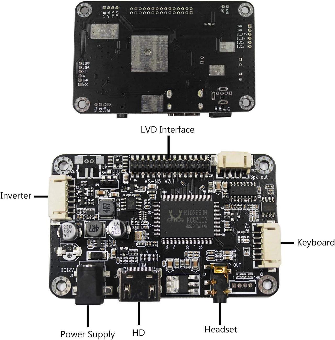 Alt view image 3 of 5 - VSDISPLAY 10.4" 10.4 Inch 1024X768 HD 500nit IPS LCD Display VS104T-003A with HD-MI Audio LCD Controller Board