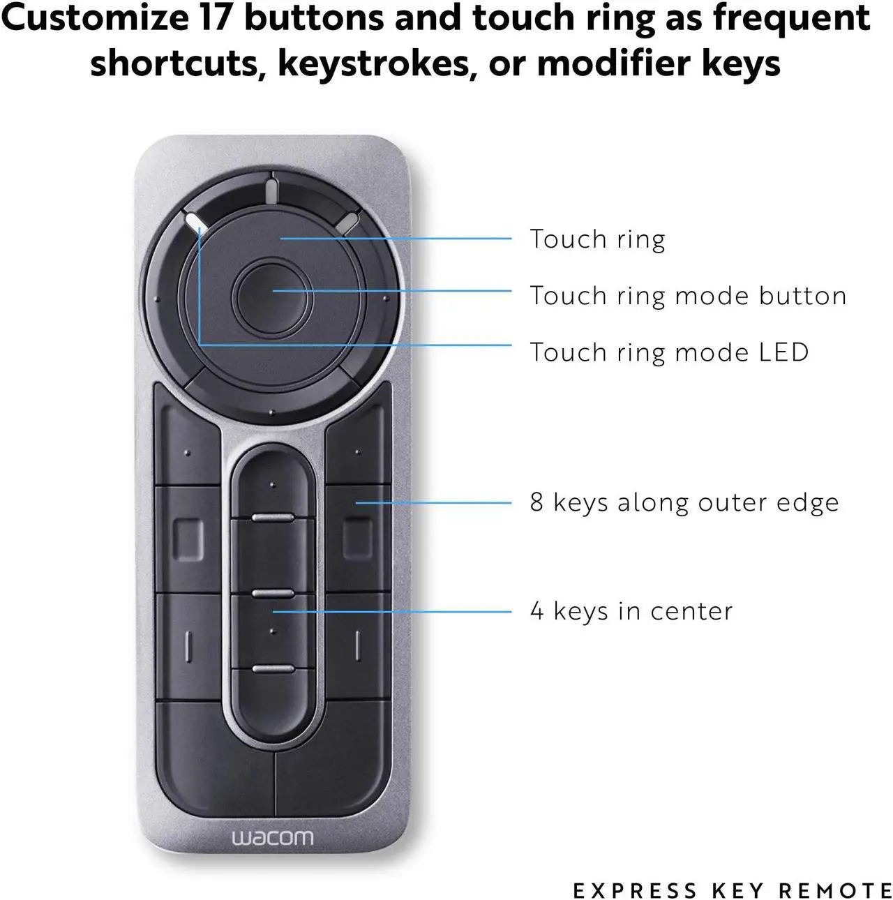Alt view image 4 of 5 - Wacom Express Key Remote for Cintiq & Intuos Pro (ACK411050)
