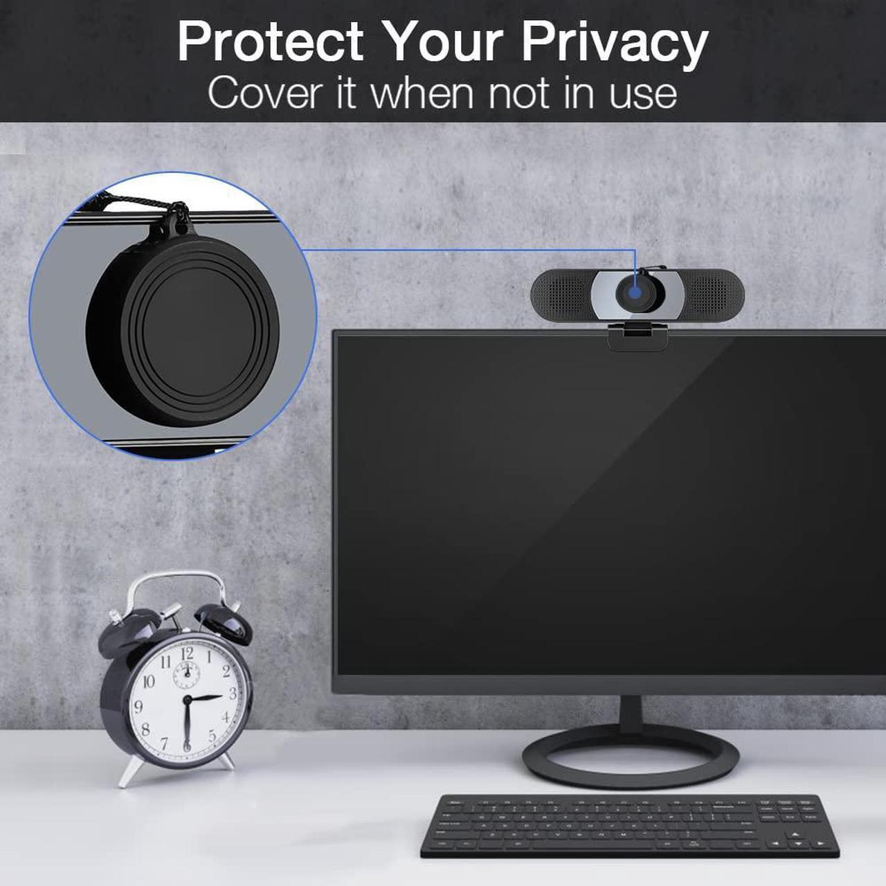 Alt view image 3 of 5 - EMEET 3 in 1 Webcam - Streaming Webcam with Microphone, 2 Speakers & 4 Built-in Noise Reduction Microphones, C980 Pro 1080P HD Webcam for Video Conferencing/Gaming, Plug & Play, w/Cover - Gray