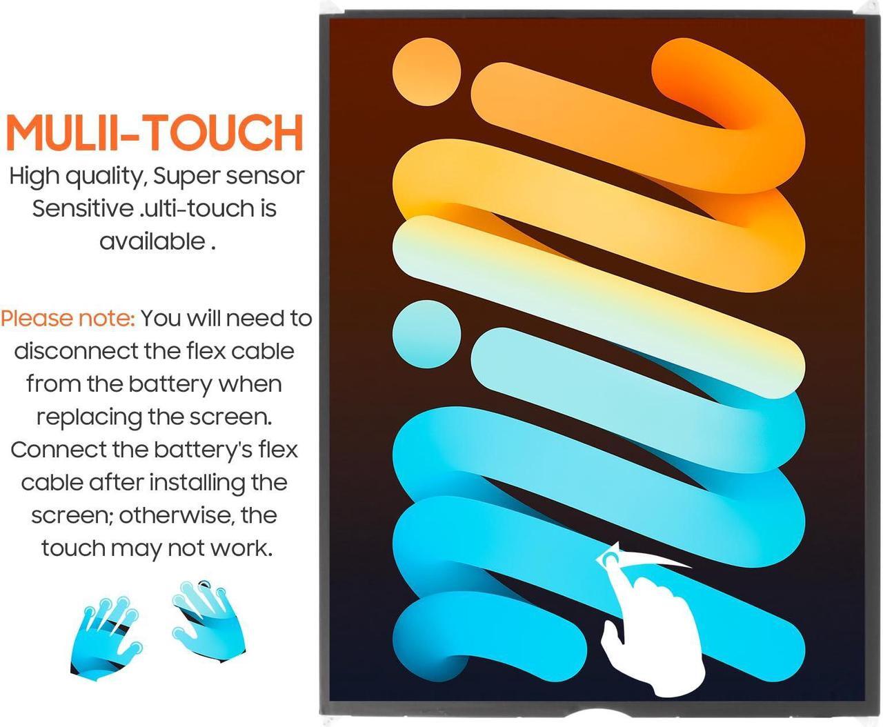 Alt view image 5 of 5 - For iPad 6(6th Gen) 2018 LCD Screen replacement 9.7 inch A1893 A1954 LCD Display with Screen Protector and Repair Kit(Only LCD,Not Include Touch Digitizer)
