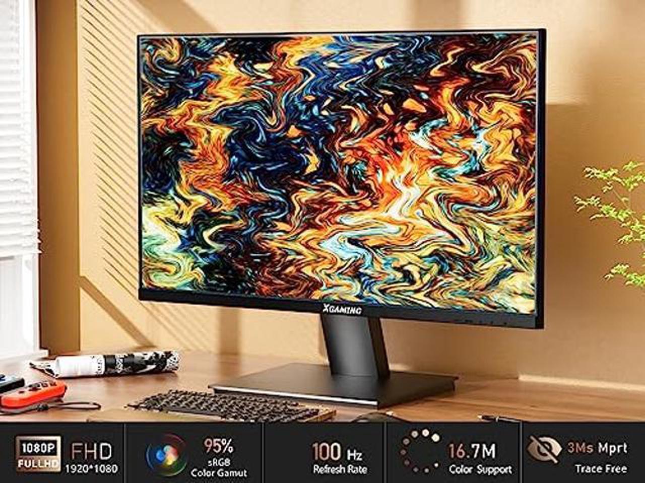 Alt view image 2 of 5 - XGaming 23.8 Inch FHD Gaming Monitor 100Hz,IPS HDR PC Monitor HDMI Display, 1080P with Low Blue Light Eye Care, Build-in FreeSync,VESA Compatible, Black