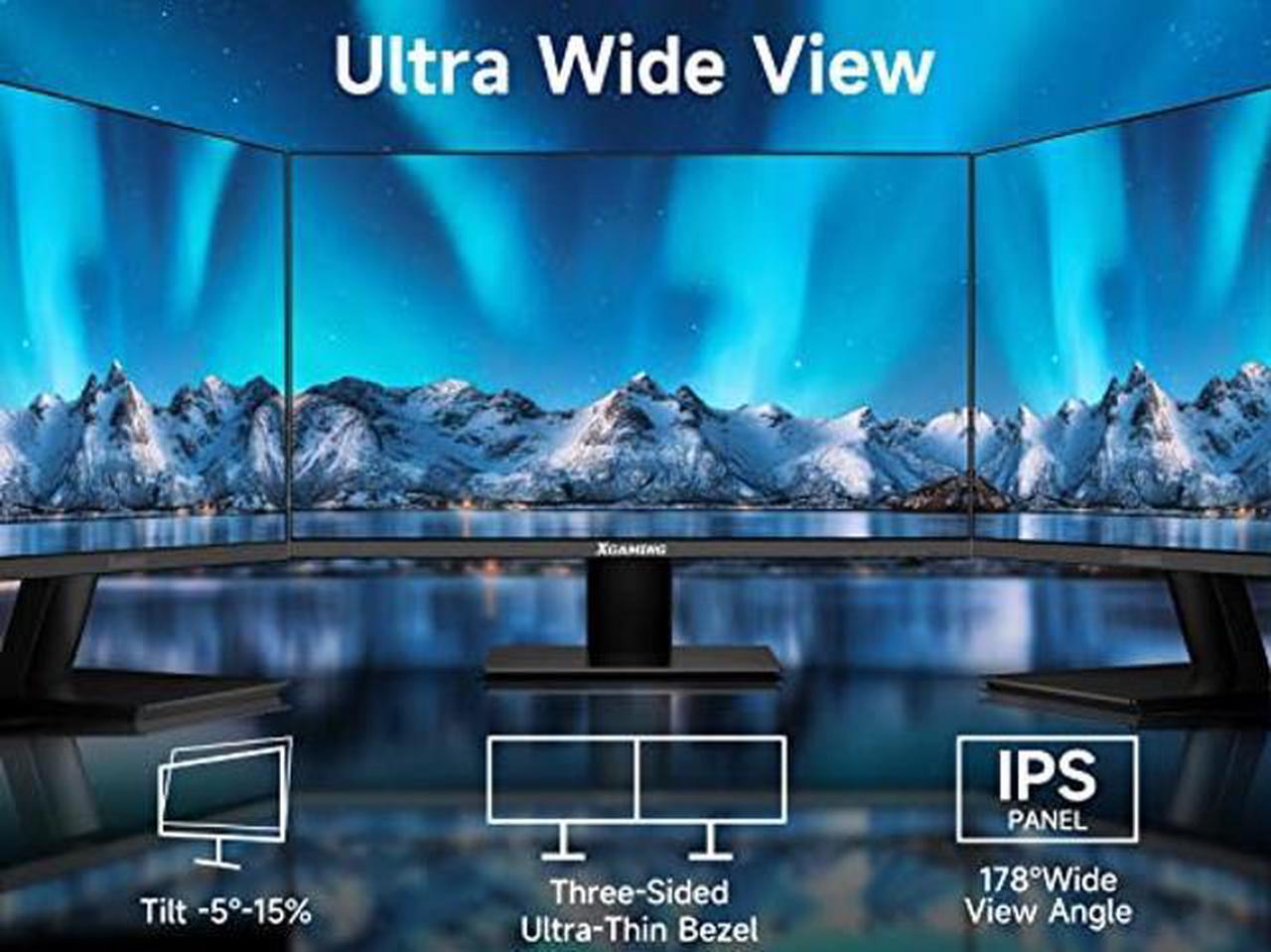 Alt view image 4 of 5 - XGaming 23.8 Inch FHD Gaming Monitor 100Hz,IPS HDR PC Monitor HDMI Display, 1080P with Low Blue Light Eye Care, Build-in FreeSync,VESA Compatible, Black
