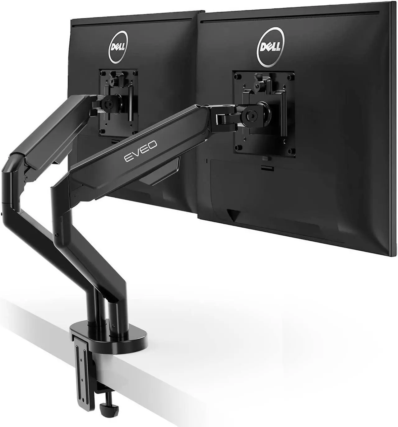 Alt view image 2 of 5 - Dual + Mono Monitor Mount for 3 Monitors 10-32" VESA Bracket, Adjustable Monitor Stand for Desk Screen Computer - Full Motion Monitor Arm