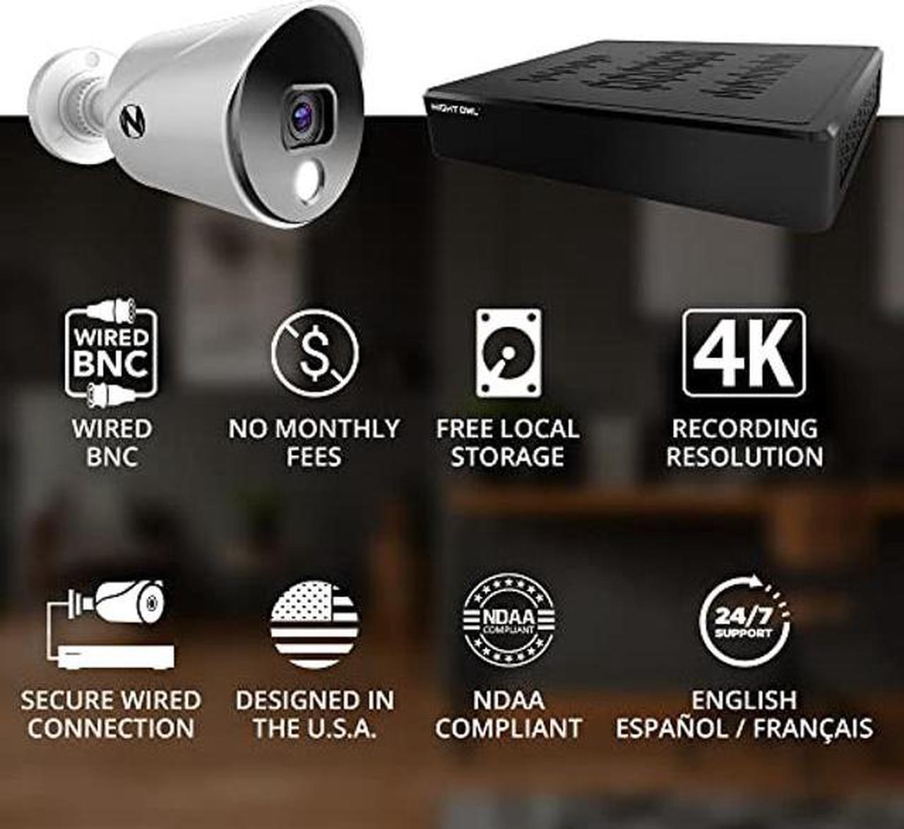 Alt view image 2 of 5 - Night Owl Sp 4 Channel Bluetooth Video Home Security Camera System with (4) Wired 4K UHD Indoor/Outdoor Spotlight Cameras and 1TB Hard Drive, White, (BTD8-41-4L)