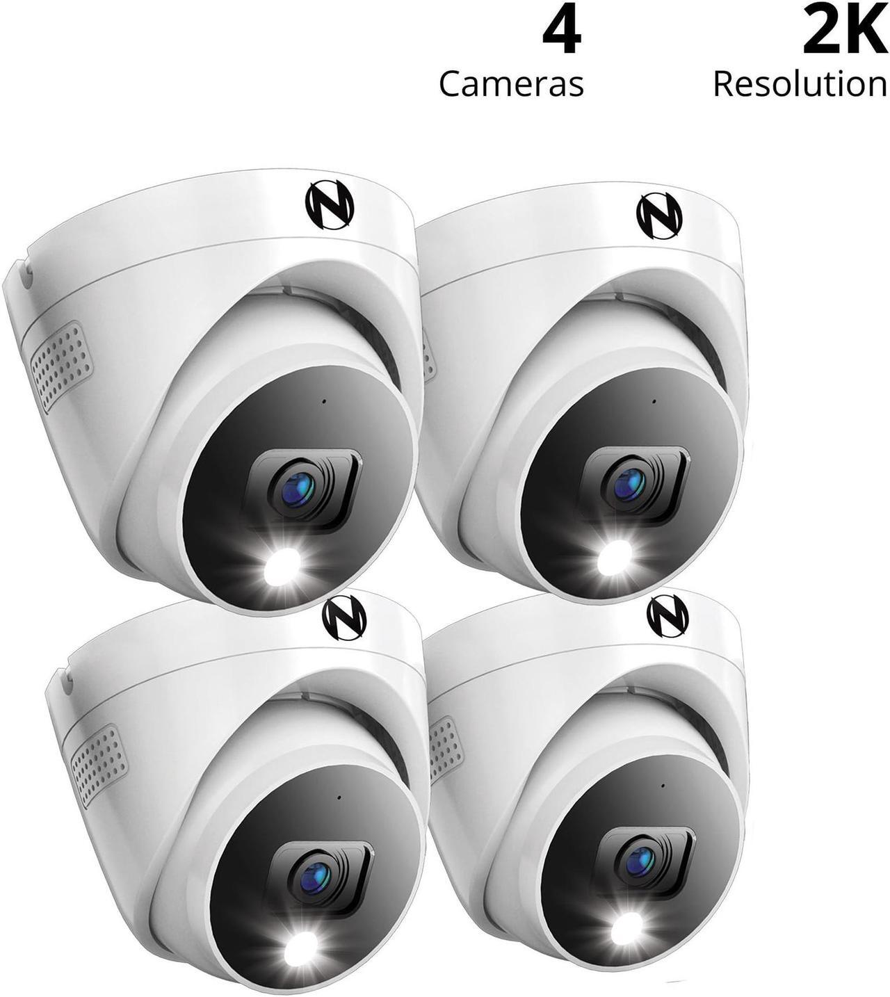 Alt view image 2 of 5 - Night Owl Add On Wired 2K HD Indoor/Outdoor Deterrence Dome Cameras with 2-Way Audio (4 Pack)
