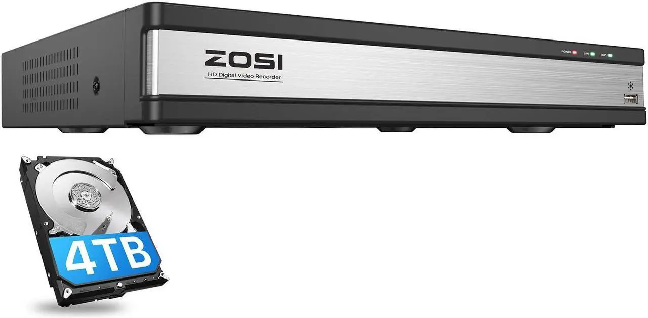 Main image of ZOSI 1080p HD H.265+ 16 Channel CCTV DVR Recorder for Security Camera, AI Human Vehicle Detection, Hybrid 4-in-1 (Analog/AHD/TVI/CVI) Surveillance DVR Kits with 4TB HDD, Motion Alerts, Remote Control
