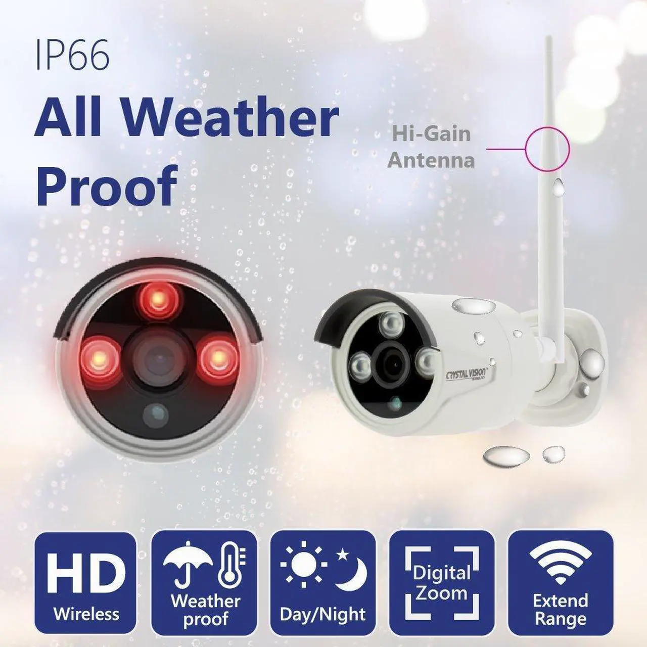 Alt view image 4 of 5 - (2022 Upgraded Ver.) [8CH] Crystal Vision CVT9608E-3010W All-in-One True HD Wireless Surveillance System NVR CCTV w/ 2TB HDD, Built-in Monitor & Router, Camera Auto Pair