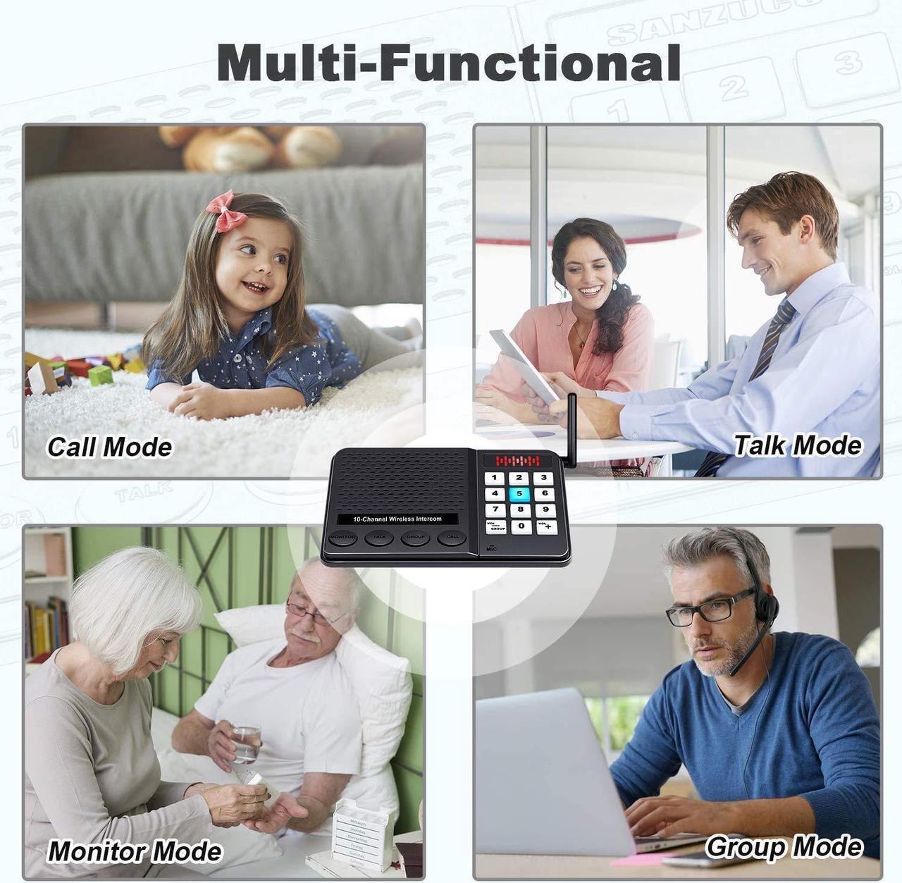 Alt view image 3 of 5 - 8 Pack Intercom System for Home Business House Office