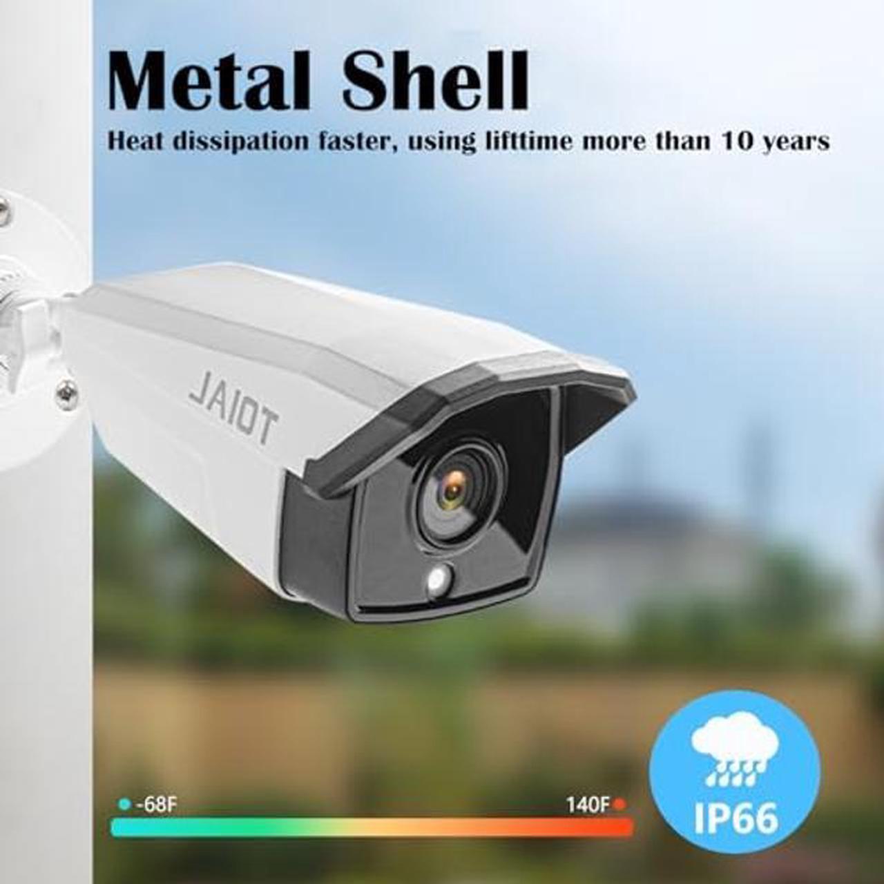 Alt view image 3 of 5 - JAIOT 4K PoE Security Camera System, 8pcs H.265+ Metal PoE Wired with Person Vehicle Detection, 8MP/4K 8CH NVR with 2TB HDD for 24-7 Recording, Home/Business