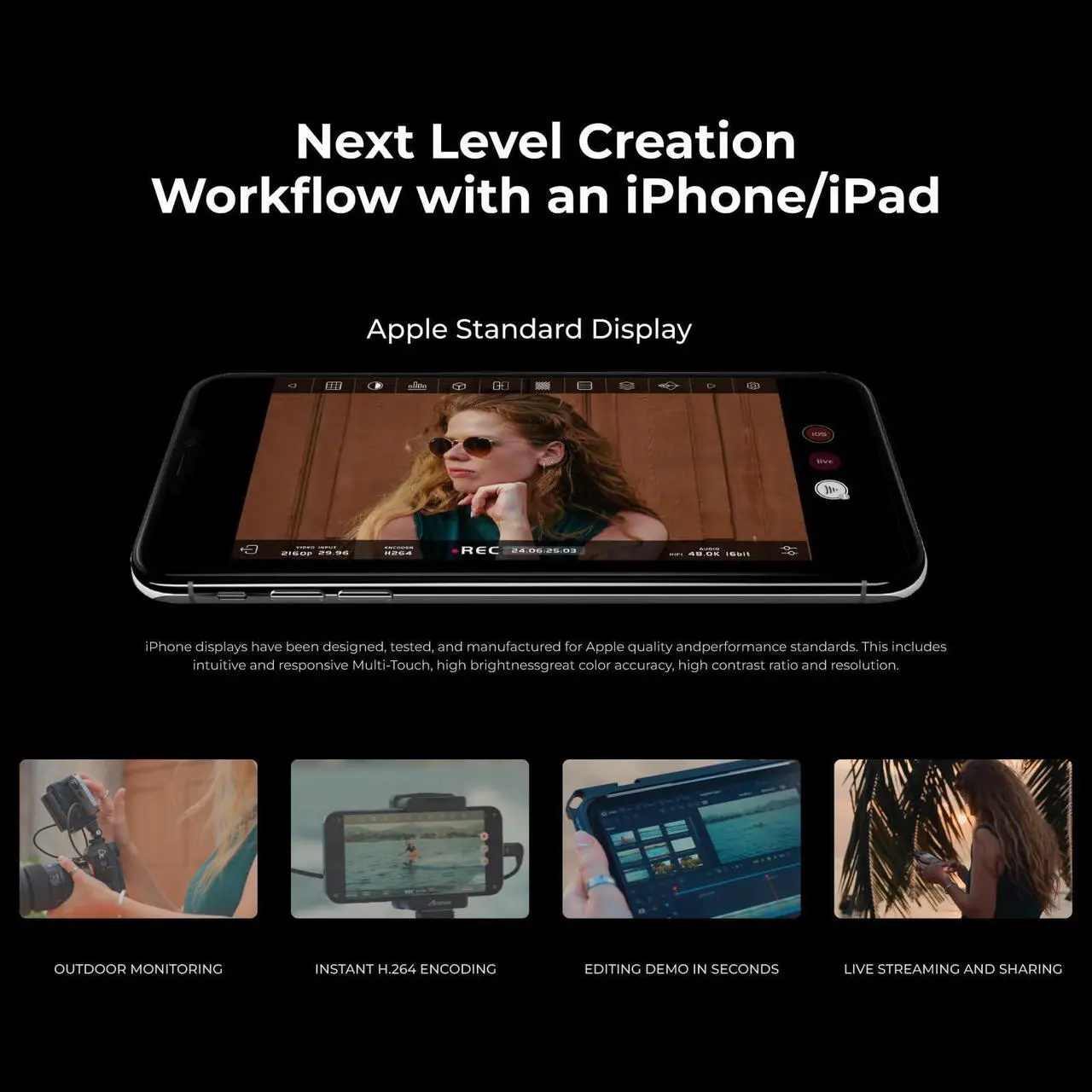 Alt view image 3 of 5 - Accsoon SeeMo 4k Phone Monitor Compatibility with iPhone/iPad Video Transmission Transmitter Cameras HDMI to iOS Video Capture Adapter 4k Video Surveillance Converter-Turn Phone into Monitor(Black)