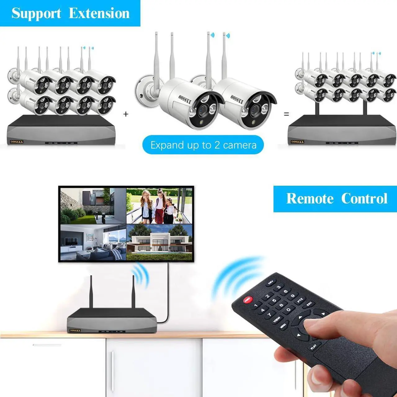 Alt view image 4 of 5 - (Dual Antennas for WiFi Enhanced & 60 Days Storage) AI Human Detected 2K 3.0MP Wireless Security Camera System,OOSSXX 10 Channel NVR HD Outdoor Home Surveillance WiFi Cameras Systems