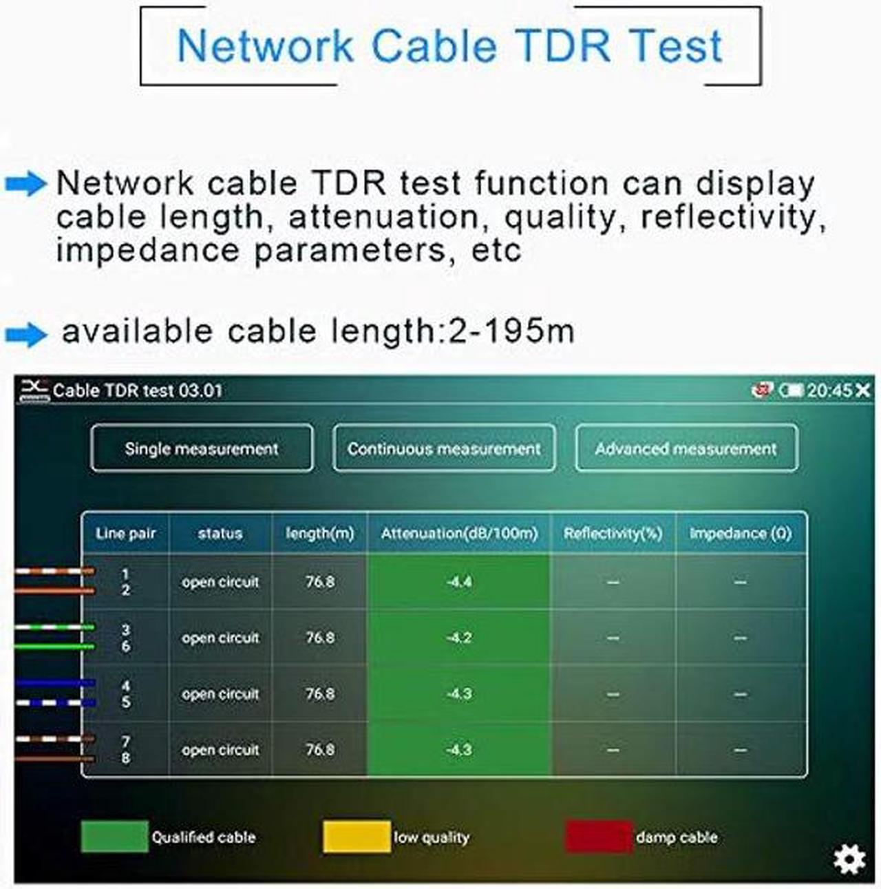 Alt view image 2 of 5 - 7 Inch IP Camera Tester Security CCTV Tester Monitor-Support 6K IP/Coax/Analog Camera-with HDMI in&Out/Power Output/PTZ Control/IP Searching/Network Tool