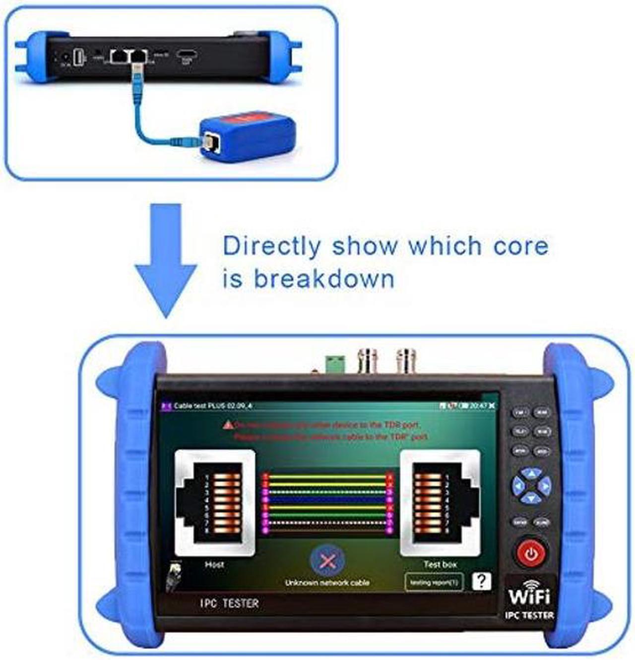 Alt view image 4 of 5 - 7 Inch IP Camera Tester Security CCTV Tester Monitor-Support 6K IP/Coax/Analog Camera-with HDMI in&Out/Power Output/PTZ Control/IP Searching/Network Tool