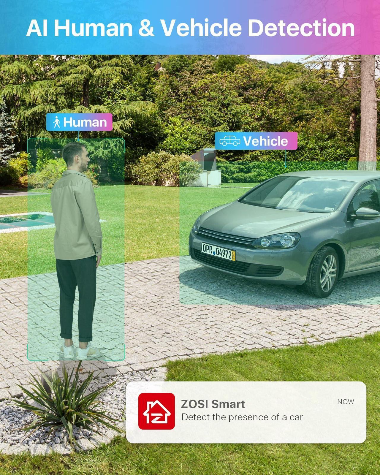 Alt view image 3 of 5 - ZOSI 3K Lite 16 Channel Security Camera System Outdoor,AI Human Vehicle Detection,Night Vision,12pcs 2MP Weatherproof Surveillance Camera,H.265+ 16CH 1080P CCTV DVR with 2TB HDD for 24/7 Recording