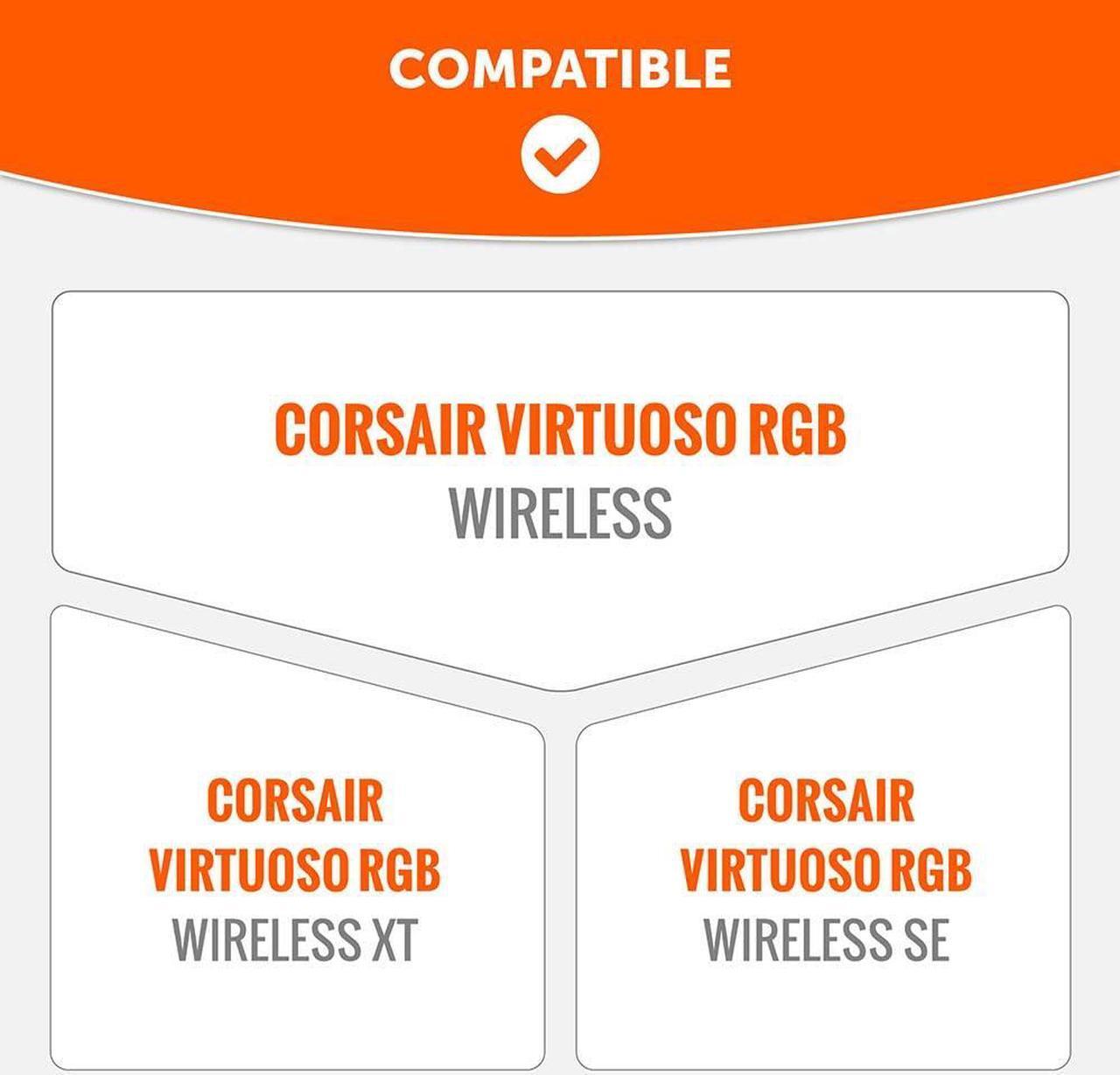 Alt view image 2 of 5 - WC Upgraded Replacement Earpads for Corsair Virtuoso Gaming Headset Made by Wicked Cushions | Improved Durability, Thickness, Softer Leather, and Sound Isolation | 90's Black