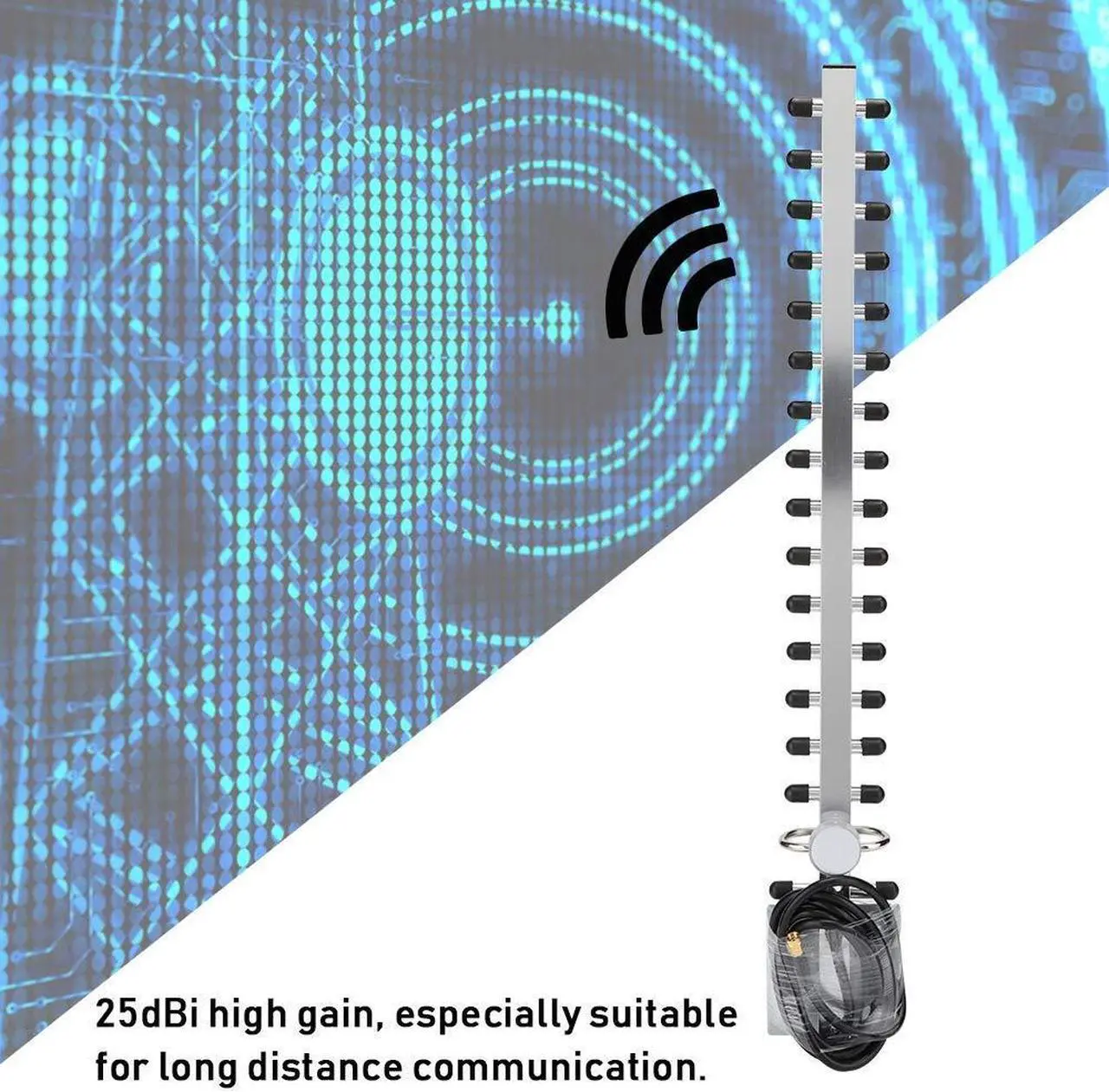 Alt view image 3 of 5 - WiFi Antenna Antenna Aluminum Alloy 2.4G 25Dbi High Gain Wireless Router Network Card 16 Unit Directional Antenna