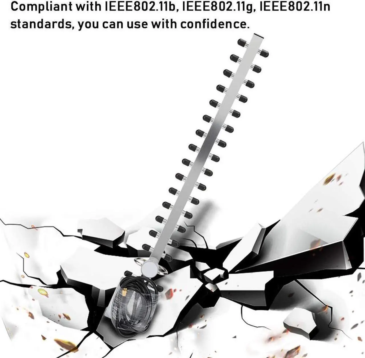 Alt view image 4 of 5 - WiFi Antenna Antenna Aluminum Alloy 2.4G 25Dbi High Gain Wireless Router Network Card 16 Unit Directional Antenna