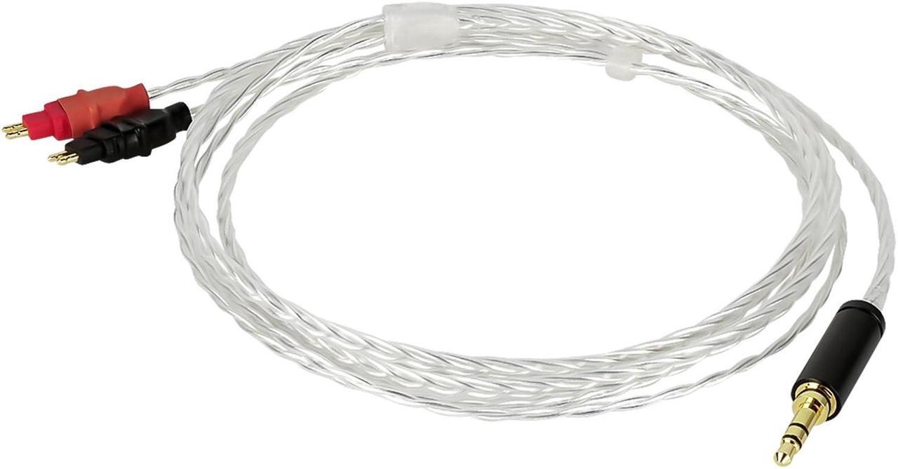 Alt view image 2 of 5 - GEEKRIA Apollo Silver-Plated Upgrade Audio Cable Compatible with Sennheiser HD660S HD600 HD650 HD580 Headphones, 3.5mm (1/8'') Replacement Headphones Cord for Hi-Resolution Audiophile (4 ft/1.2m)