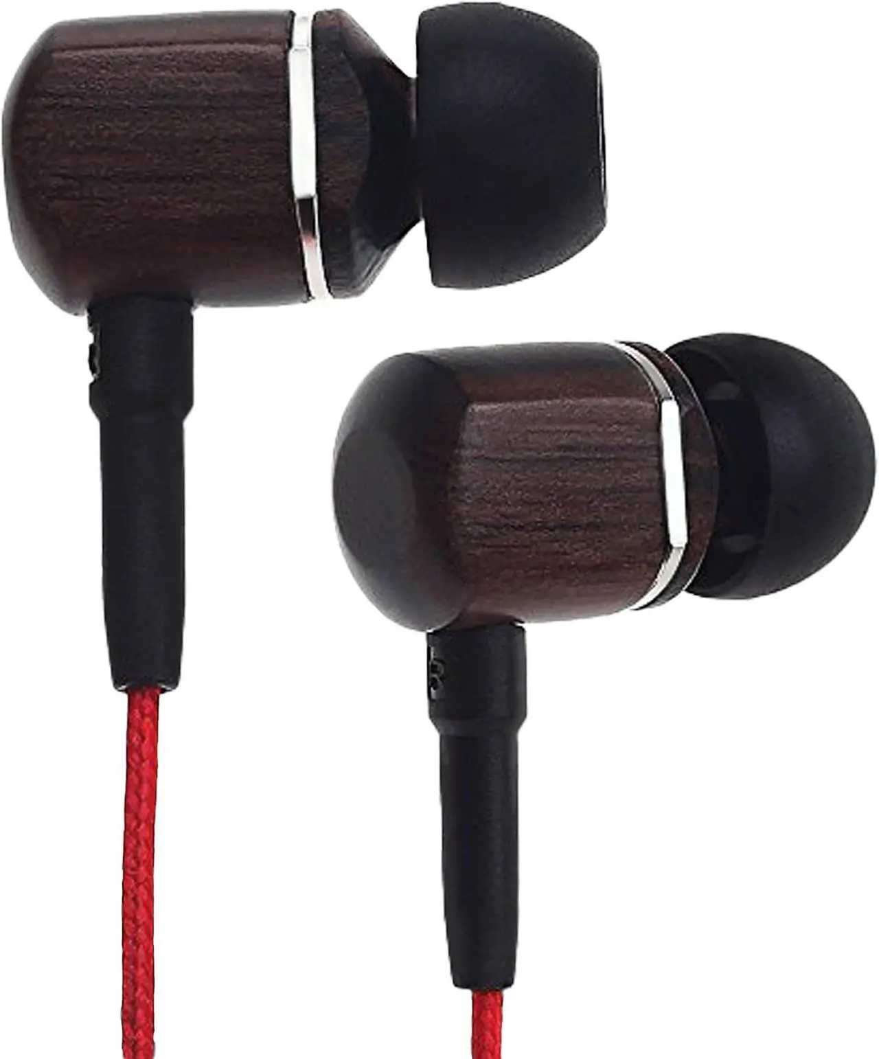 Main image of Symphonized MTRX Premium Genuine Wood In-ear Noise-isolating Headphones with Mic and Nylon Cable (Red)