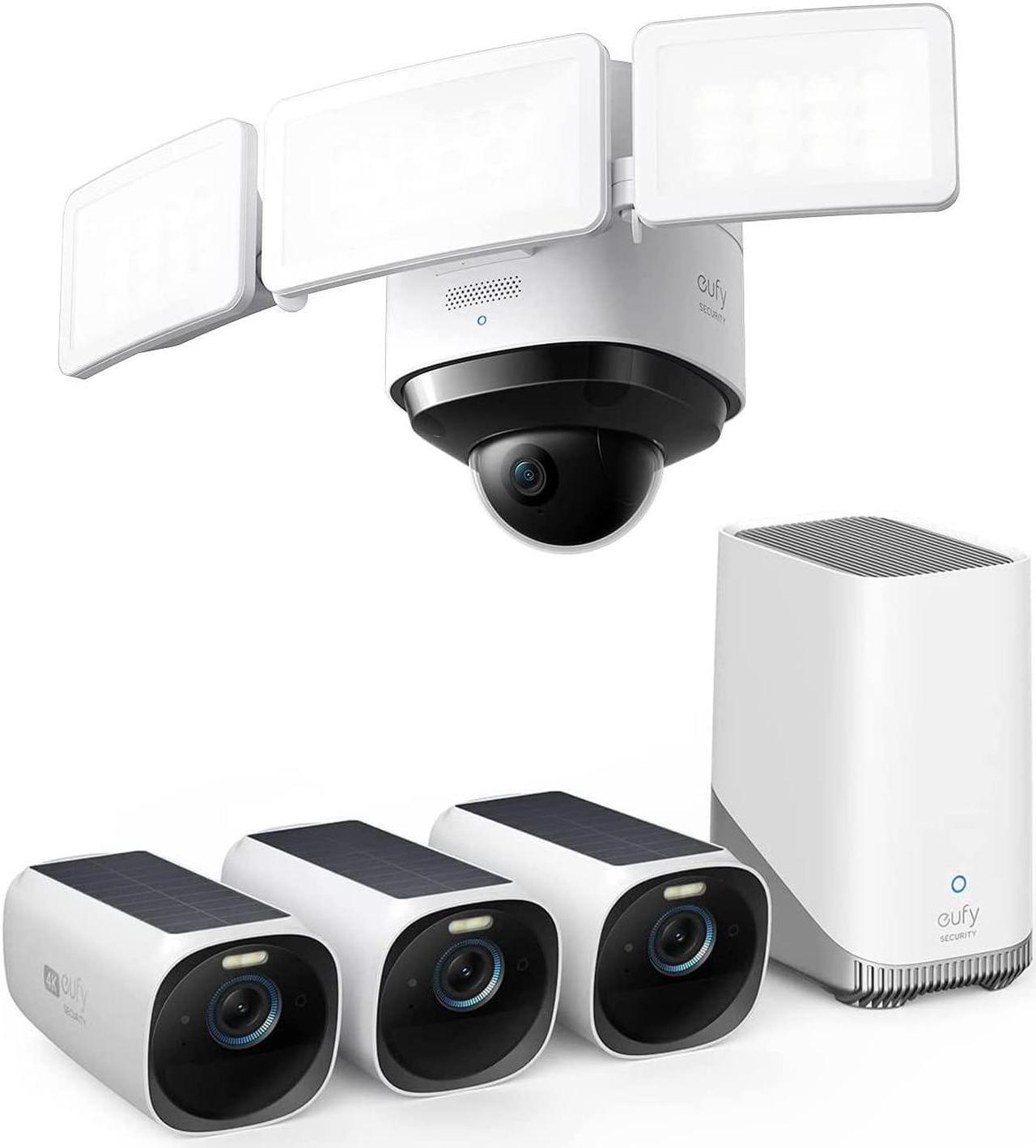 Main image of eufy Security S330 Floodlight Cam 2 Pro, 360-Degree Pan & Tilt Coverage, 2K Full HD eufyCam 3 3-Cam Kit, Security Camera Outdoor Wireless, 4K Camera with Integrated Solar Panel