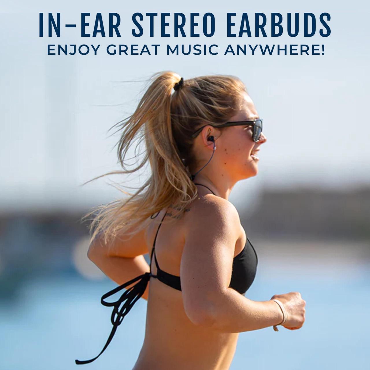 Alt view image 3 of 5 - H2O Audio Surge S+ Waterproof Sport Short Cord Headphones for Swimming and Underwater Activities | in-Ear Sweatproof, Dustproof, Water-Resistant Noise Cancelling Earbuds for iPods and MP3 players