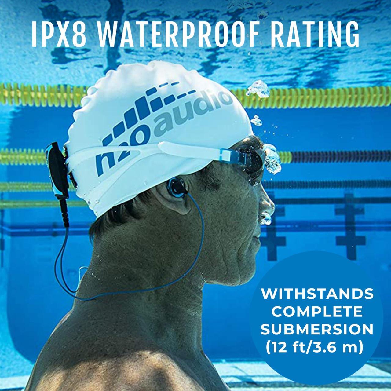 Alt view image 4 of 5 - H2O Audio Surge S+ Waterproof Sport Short Cord Headphones for Swimming and Underwater Activities | in-Ear Sweatproof, Dustproof, Water-Resistant Noise Cancelling Earbuds for iPods and MP3 players