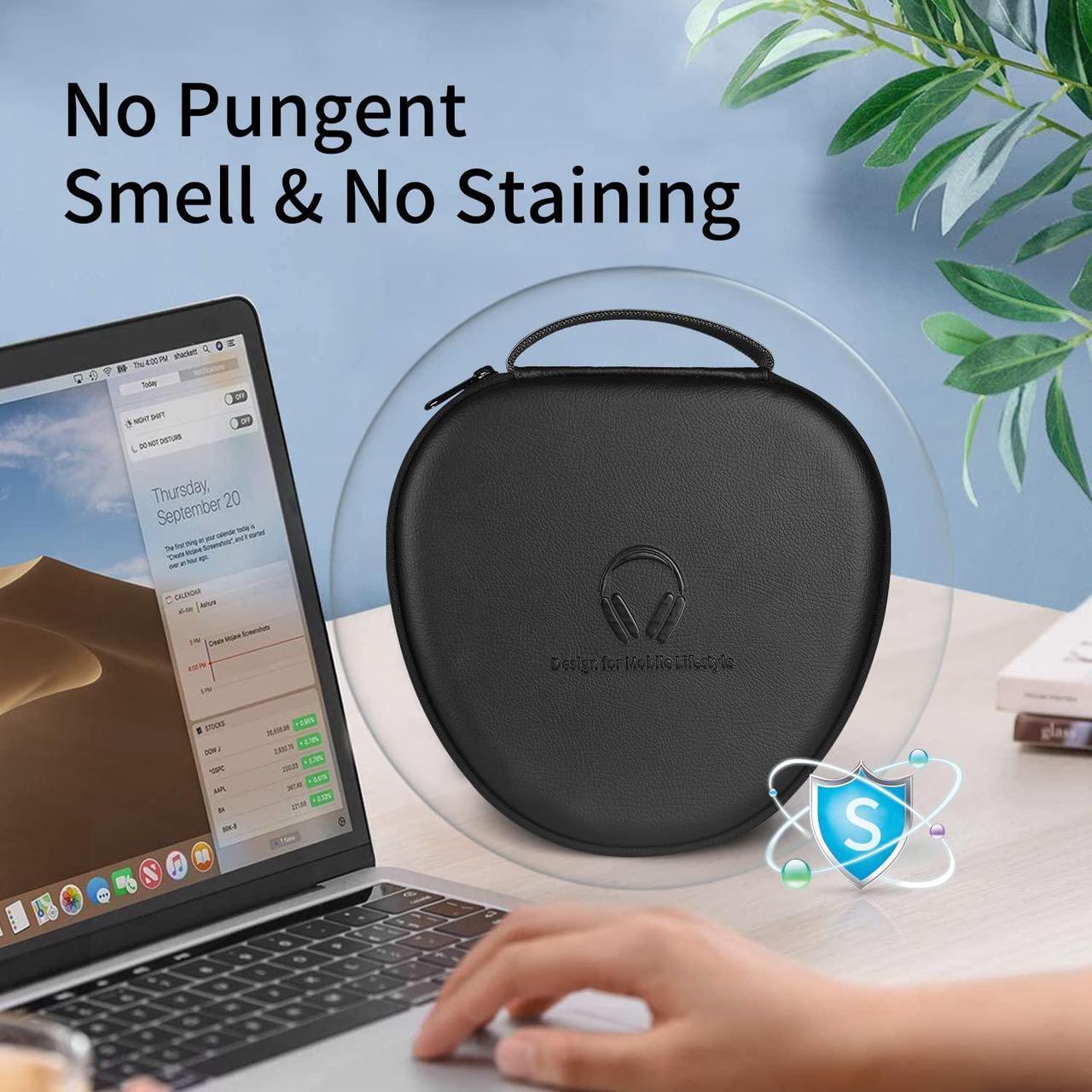 Alt view image 3 of 5 - for Apple AirPods Max Case Accessory: WIWU AirPod Max Case with Sleep Mode | Airpod Max Accessories for Apple Headphones | Ultra-Slim Travel Carrying Case | Portable Storage Bag | Black