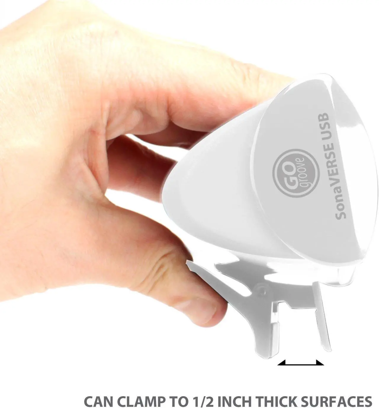 Alt view image 5 of 5 - GOgroove SonaVERSE USB Speakers for Laptop Computer - USB Powered Mini Sound Bar with Clip-On Portable External Speaker Design for Monitor, One Cable for Digital Audio Input and Power (White)