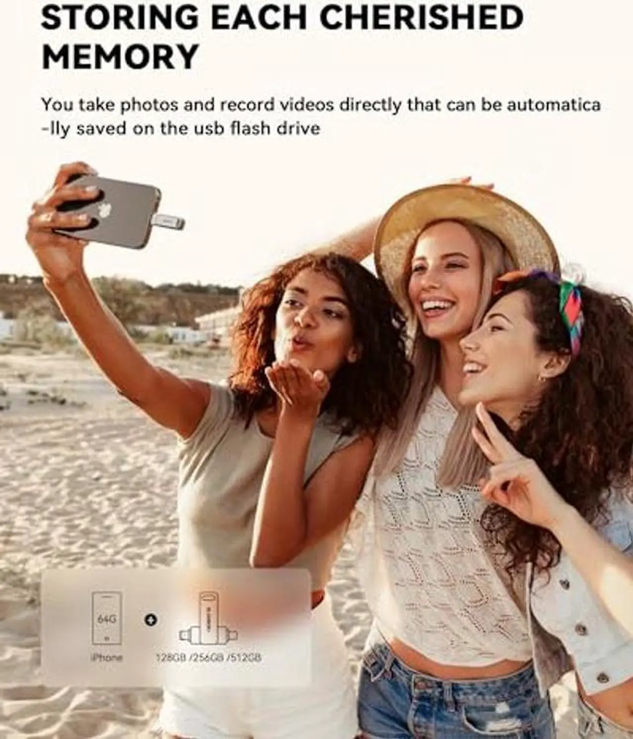 Alt view image 3 of 5 - MFi Certified 128GB Flash drive for iPhone Photo Stick, USB Thumb Drive Memory Stick High Speed USB Drive Photo Storage for iPhone USB Stick Compatible for iPhone/iPad/Android/PC